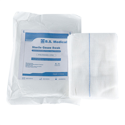 Swabs de gasa estéril No estéril bordes doblados Tamaño de embalaje Estéril Con 1-5pcs / Pack Esterilización No estéril