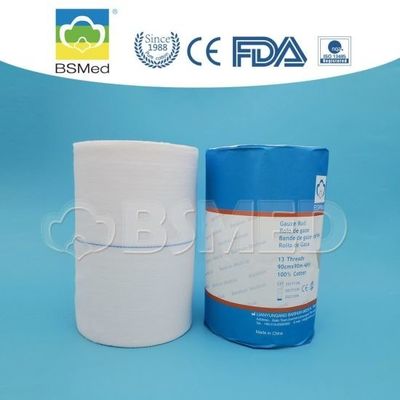 Rollo de gasa de algodón absorbente desechable de 4 capas no estéril OEM tamaño personalizado consumible médico con certificación CE para apósitos de heridas
